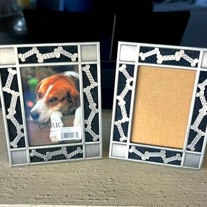 Set of 2 Carr silver bones 3.5 x 5” pictures frames. 1 new 2 EUC